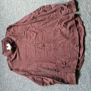 Topman Button-Up Long Sleeve Shirt, Men's Large, Burgundy